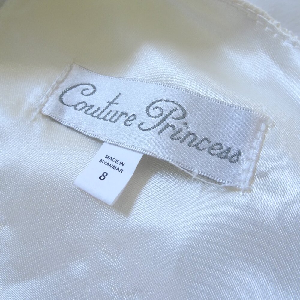 Couture Princess Dress Layered Tulle Lined Child Beige 8 - Picture 11 of 11